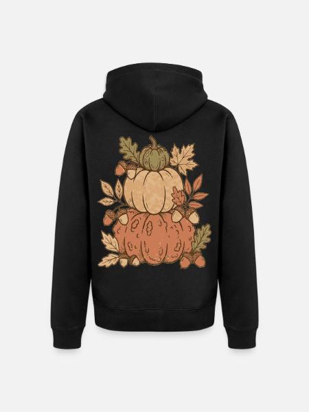 Herbst-Pumpkin-Komposition - Unisex Premium Bio Zip Hoodie - Schwarz