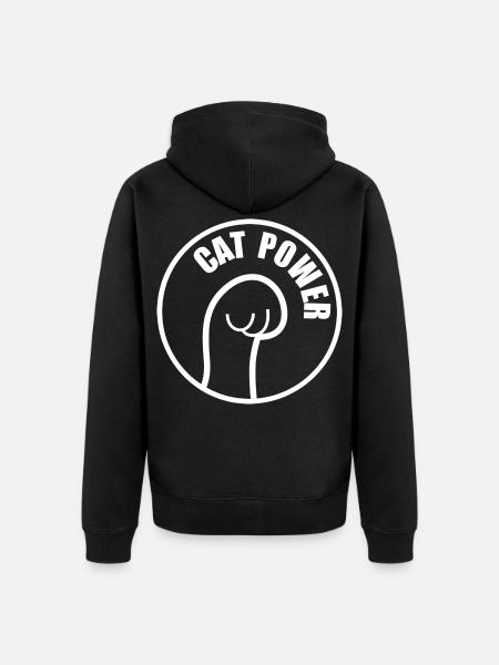 Katzenkraft - Unisex Premium Bio Zip Hoodie - Schwarz
