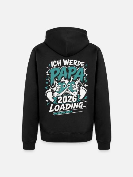 Ich werde Papa Werdender Vater - Unisex Premium Bio Zip Hoodie - Schwarz