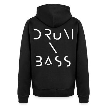 Drum N Bass - DnB Rave - Raver Neurofunk oldschool - Unisex Premium Bio Zip Hoodie - Schwarz - Hinten - Nico (187cm)
