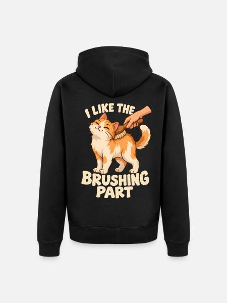 Der Bürstenteil gefällt mir - Unisex Premium Bio Zip Hoodie - Schwarz
