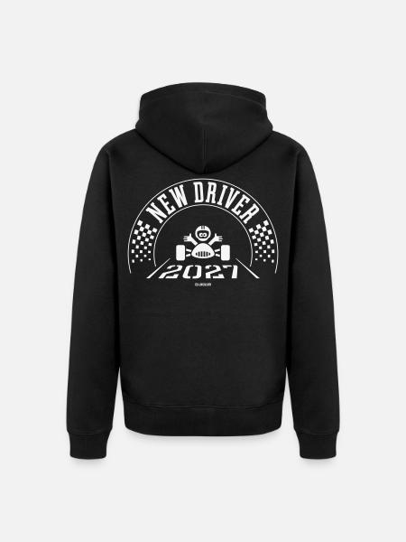 Neuer Fahrer 2027 (Führerschein / Weiß) - Unisex Premium Bio Zip Hoodie - Schwarz
