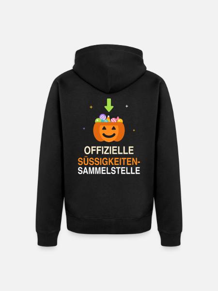 Offizielle Süßigkeiten-Sammelstelle Halloween - Unisex Premium Bio Zip Hoodie - Schwarz