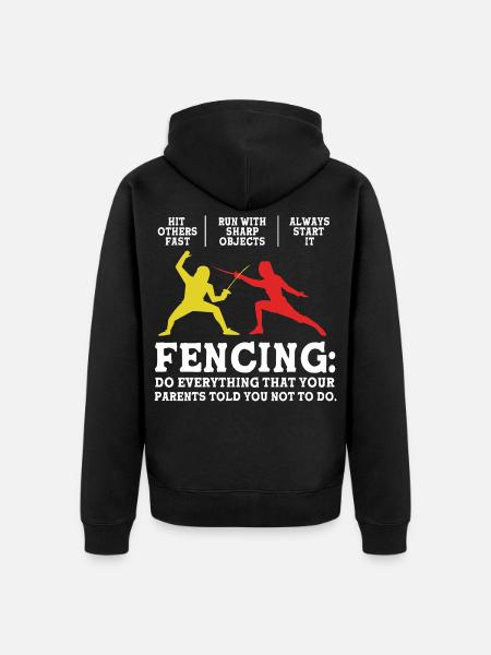Fechten - Unisex Premium Bio Zip Hoodie - Schwarz