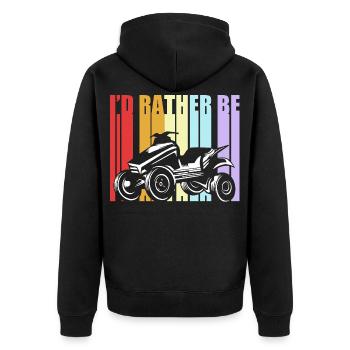 Quad - Unisex Premium Bio Zip Hoodie - Schwarz - Hinten - Nico (187cm)