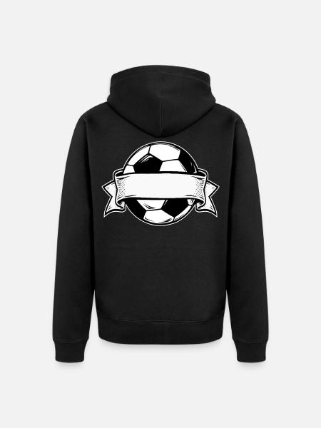 Fußball mit Banner - Unisex Premium Bio Zip Hoodie - Schwarz