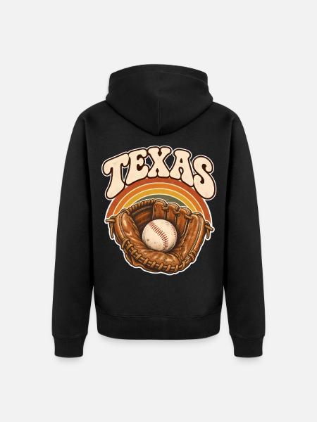 Texas Baseball Retro - Unisex Premium Bio Zip Hoodie - Schwarz