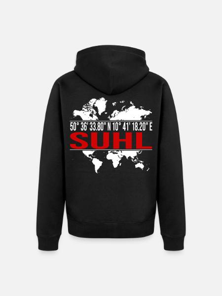 Suhl - Unisex Premium Bio Zip Hoodie - Schwarz