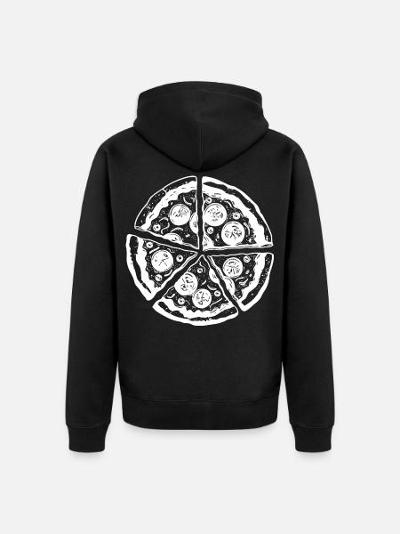 Pizza Skizze - Unisex Premium Bio Zip Hoodie - Schwarz
