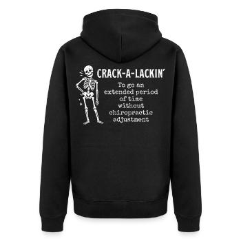 Crack-a-lackin' Definition – Chiropraktiker-Student - Unisex Premium Bio Zip Hoodie - Schwarz - Hinten - Nico (187cm)