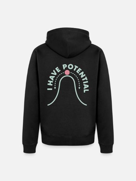 Ich habe Potenzial - Unisex Premium Bio Zip Hoodie - Schwarz