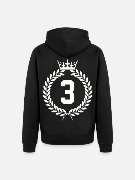 Drei Siegeskronen-Emblem - Unisex Premium Bio Zip Hoodie - Schwarz