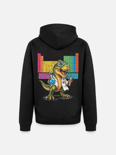 Dino Wissenschaftler Regenbogenlab - Unisex Premium Bio Zip Hoodie - Schwarz