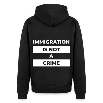 l’immigration n’est pas un crime - Veste à capuche bio Premium Unisexe - noir - Dos - Nico (187cm)