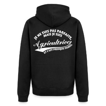 Parfaite Agricultrice - Veste à capuche bio Premium Unisexe - noir - Dos - Nico (187cm)