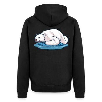 Ours polaire mort sur une banquise rip changement climatique - Veste à capuche bio Premium Unisexe - noir - Dos - Nico (187cm)