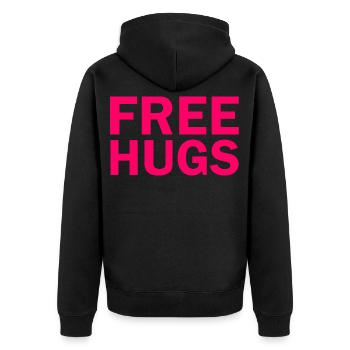 Free hugs - Veste à capuche bio Premium Unisexe - noir - Dos - Nico (187cm)