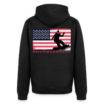 Snowboard Snowboarding Snowboarden Snowboardurlaub - Unisex Premium Bio Zip Hoodie - Schwarz - Hinten - Nico (187cm)