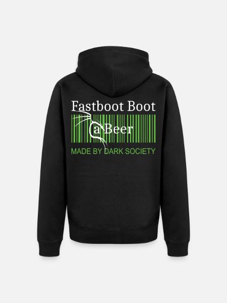 Fastboot Boot a Beer - Unisex Premium Organic Zip Hoodie - black