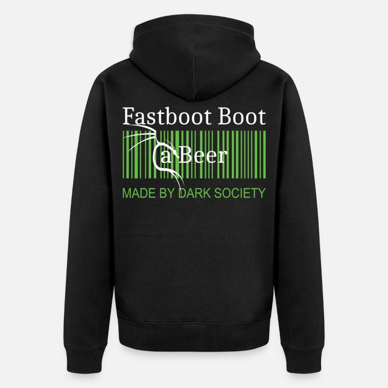 Fastboot Boot a Beer - Unisex Premium Bio Zip Hoodie - Schwarz