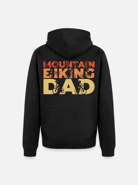 Funny mountain biker father - Unisex Premium Organic Zip Hoodie - black