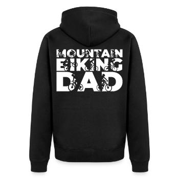 Mountain bike father - Unisex Premium Organic Zip Hoodie - black - Back - Nico (187cm)