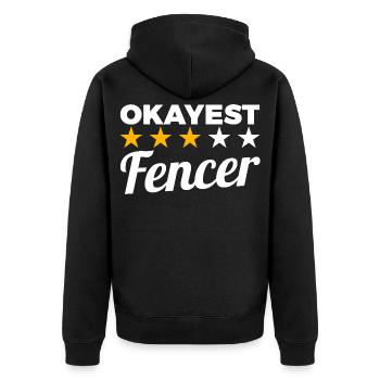 Bester Fechter - Unisex Premium Bio Zip Hoodie - Schwarz - Hinten - Nico (187cm)