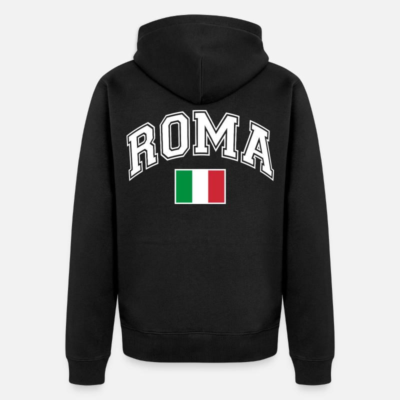 Drapeau de Rome, Rome, Italie - Veste à capuche bio Premium Unisexe - noir
