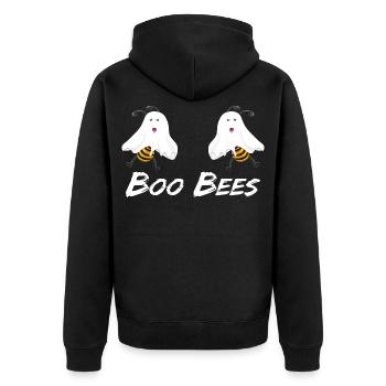 Boo Bees Halloween - Unisex Premium Organic Zip Hoodie - black - Back - Nico (187cm)