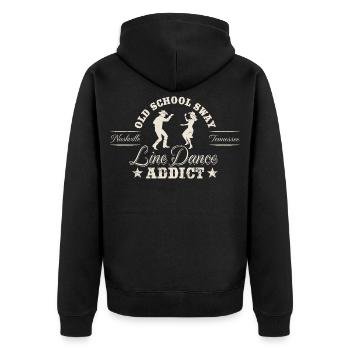 Line Dance Addict - Country Music Fan - Unisex Premium Bio Zip Hoodie - Schwarz - Hinten - Nico (187cm)
