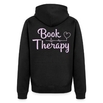 Thérapie par les livres Lecture de livres Dire - Veste à capuche bio Premium Unisexe - noir - Dos - Nico (187cm)