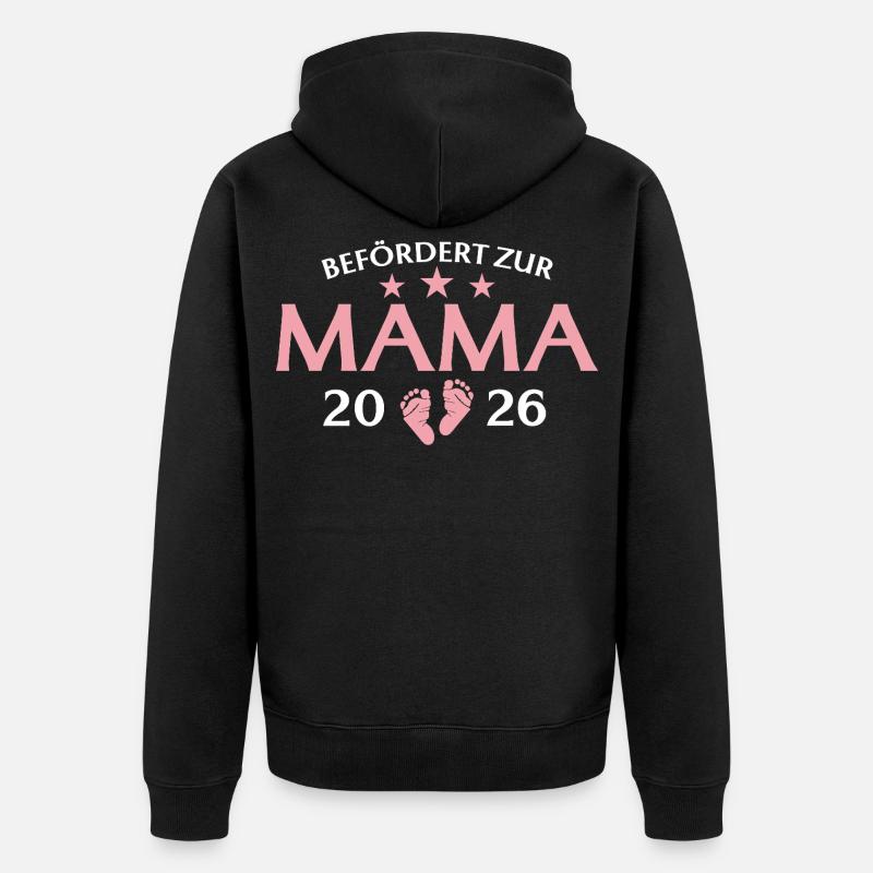 Mère 2026 Promue maman - Veste à capuche bio Premium Unisexe - noir