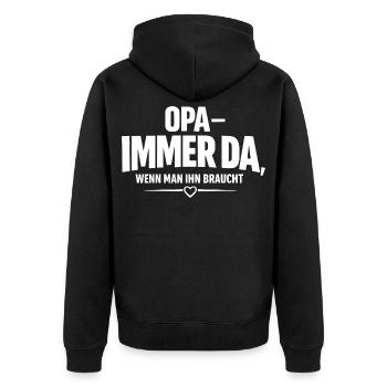 Always there when you need it - Unisex Premium Organic Zip Hoodie - black - Back - Nico (187cm)