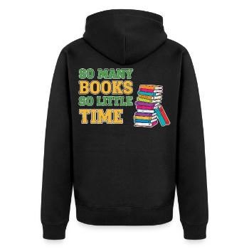 Bücherwurm Lesen Buch - Unisex Premium Bio Zip Hoodie - Schwarz - Hinten - Nico (187cm)