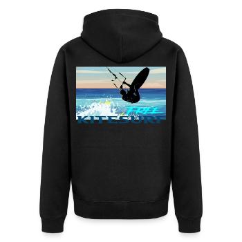 Le kitesurf - Veste à capuche bio Premium Unisexe - noir - Dos - Nico (187cm)