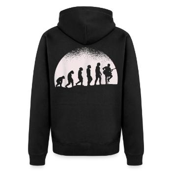 Évolution silhouette guitare - Veste à capuche bio Premium Unisexe - noir - Dos - Nico (187cm)