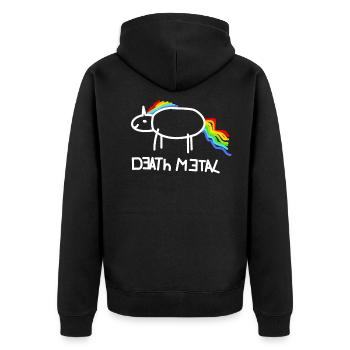 Death Metal Licorne Musique - Veste à capuche bio Premium Unisexe - noir - Dos - Nico (187cm)