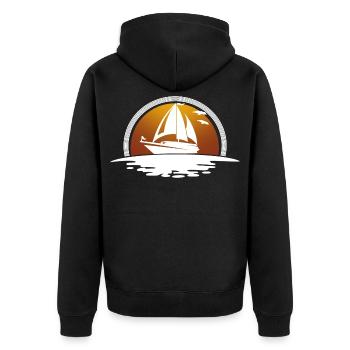 Segelboot Segelschiff Segeln Segler - Unisex Premium Bio Zip Hoodie - Schwarz - Hinten - Nico (187cm)