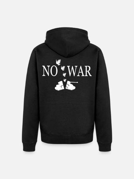No war - Unisex Premium Organic Zip Hoodie - black