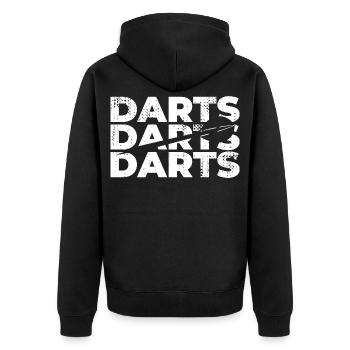 dart - Unisex Premium Organic Zip Hoodie - black - Back - Nico (187cm)