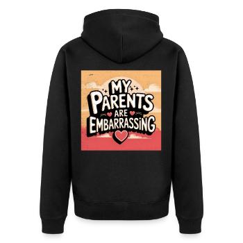 Mes parents sont embarrassants - Veste à capuche bio Premium Unisexe - noir - Dos - Nico (187cm)