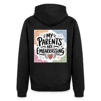 Mes parents sont embarrassants - Veste à capuche bio Premium Unisexe - noir - Dos - Nico (187cm)