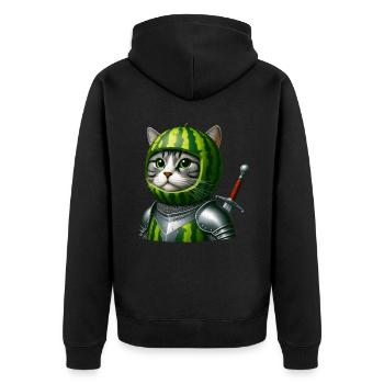 Chevalier chat pastèque - Veste à capuche bio Premium Unisexe - noir - Dos - Nico (187cm)