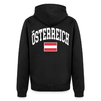 Drapeau de l’Autriche - Veste à capuche bio Premium Unisexe - noir - Dos - Nico (187cm)