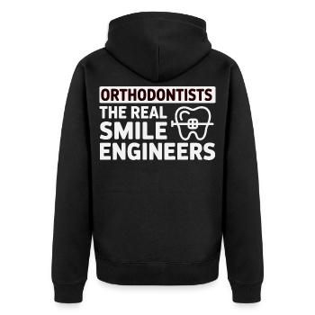 Dental Expert Structural Alignment Engineer Gear  - Unisex Premium Organic Zip Hoodie - black - Back - Nico (187cm)