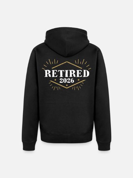 Ruhestand 2026 Rentner Rentnerin - Unisex Premium Bio Zip Hoodie - Schwarz