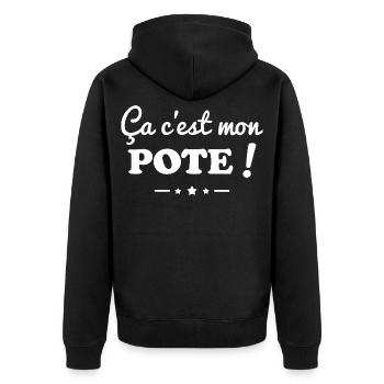 C’est Mon Pote Humour Amitié Cadeau Meilleur Ami - Veste à capuche bio Premium Unisexe - noir - Dos - Nico (187cm)