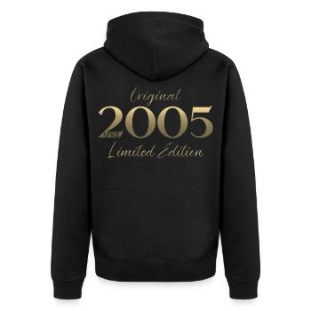 21st Birthday Gift Husband Original April 2005 - Unisex Premium Organic Zip Hoodie - black - Back - Nico (187cm)