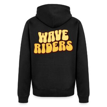 Surf Surfen Surfer - Unisex Premium Bio Zip Hoodie - Schwarz - Hinten - Nico (187cm)