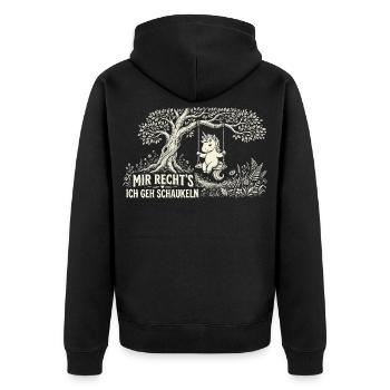 Mir reichts ich GEH schaukeln Lustiges Einhorn - Unisex Premium Bio Zip Hoodie - Schwarz - Hinten - Nico (187cm)